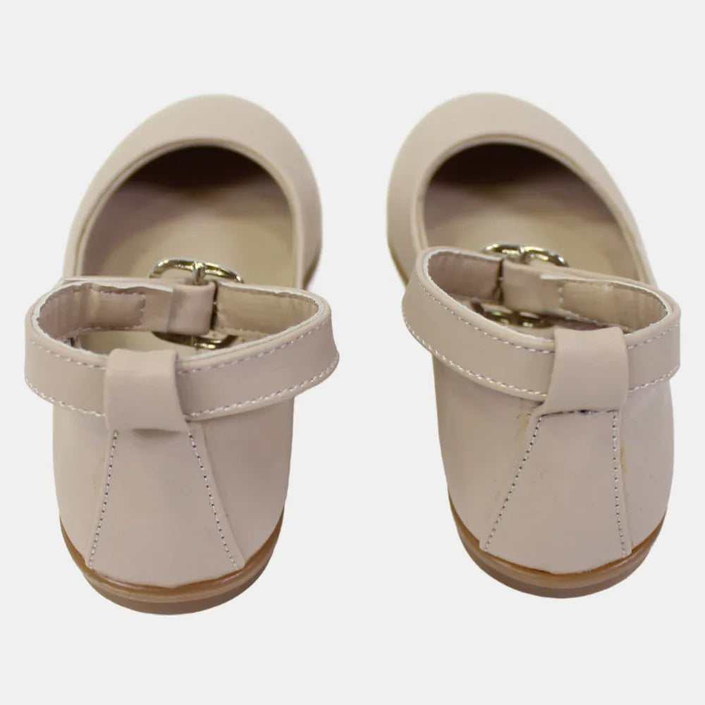 Girls Beige Leather Shoes