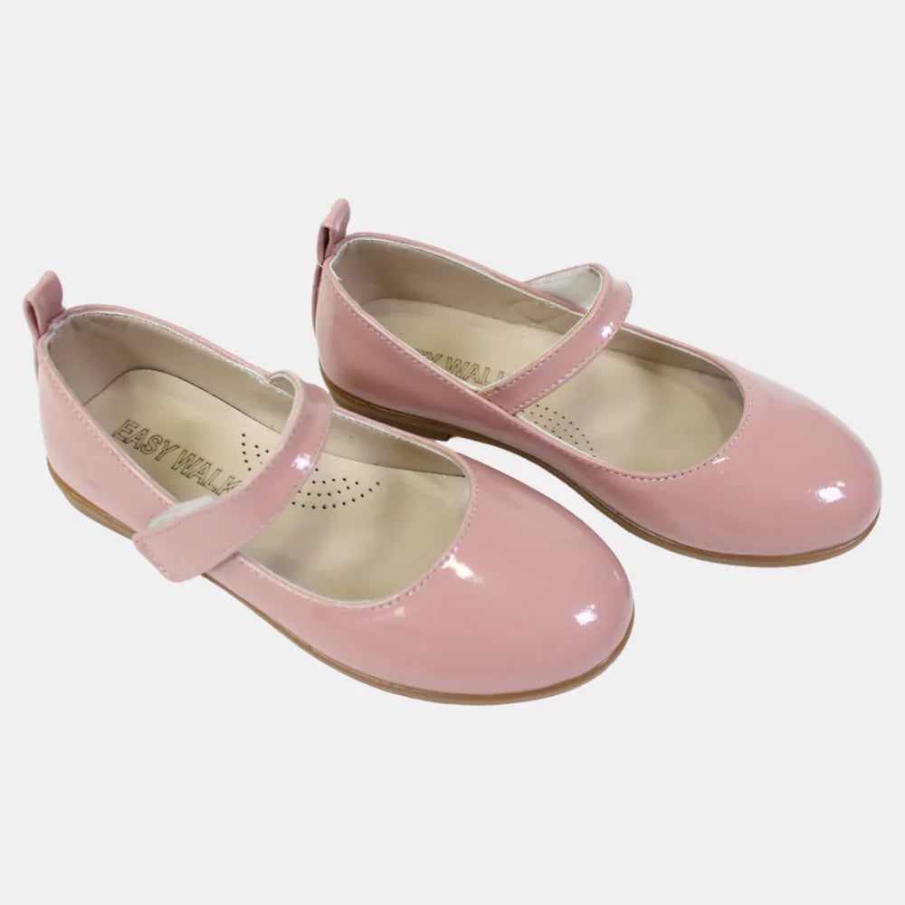 Girls Leather Shoes – Shiny Pink - Clothing - Easy