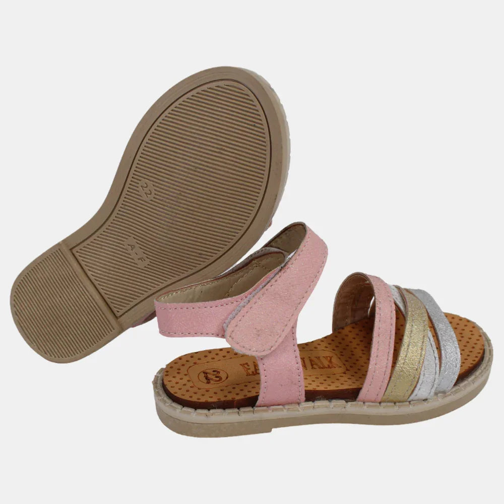 Girls Leather Sandals - Soft Colors