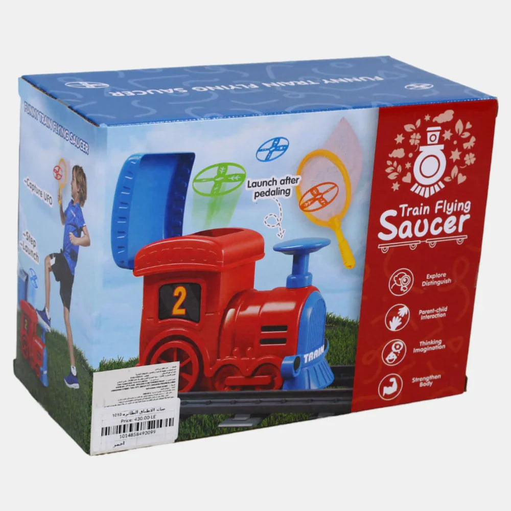 Train Flying Saucer – Fun Fly & Catch Game for Kids & Adults (Red )