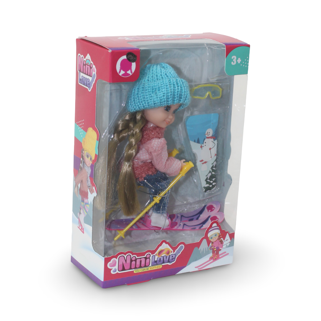 Nini Love doll in Winter Sports Attire with Accessories