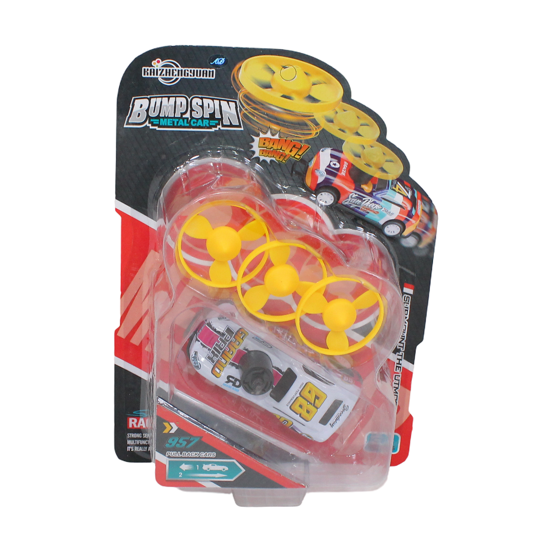 Kaizhengyuan Bump Spin Metal Car – White - Toys