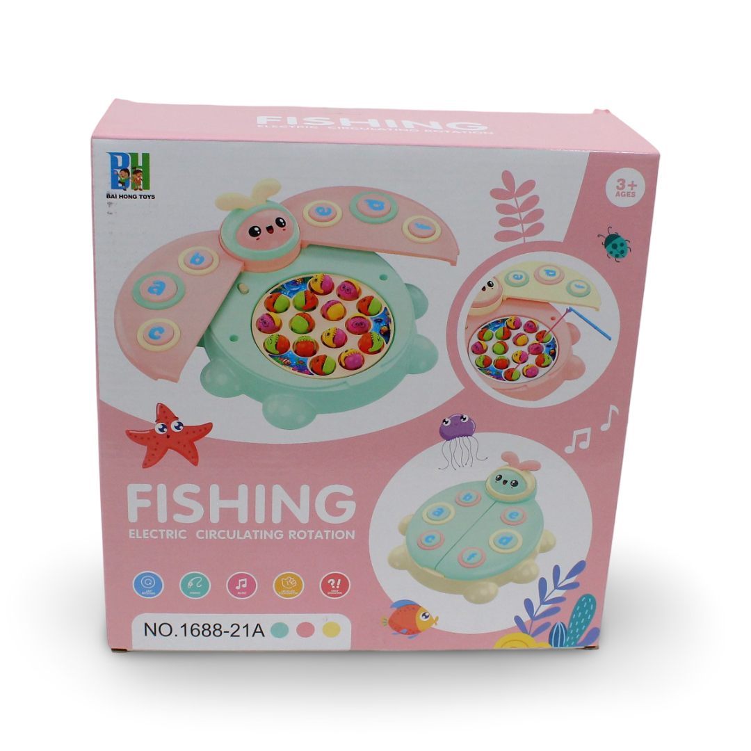 Electric Rotating Fishing Game Set – Yellow - Toys - Egypt