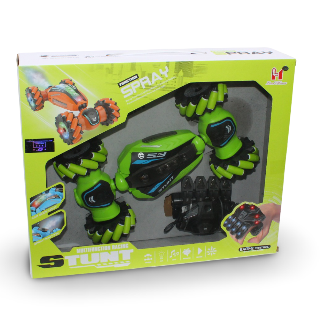 Negi Stunt Multifunction Racing Spray Car – Green - Toys - Egypt