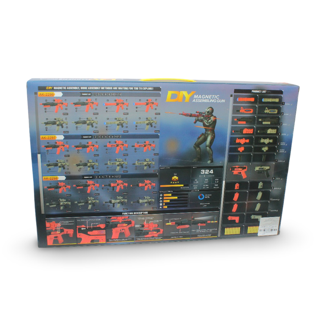 High Quality DIY Assemble Gun Toy Magnetic Gun Toy – Red