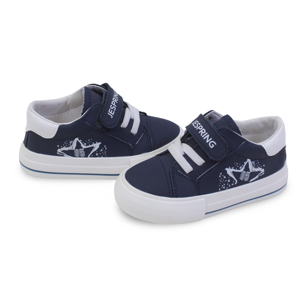 Baby Boys Leather Sneakers – Navy