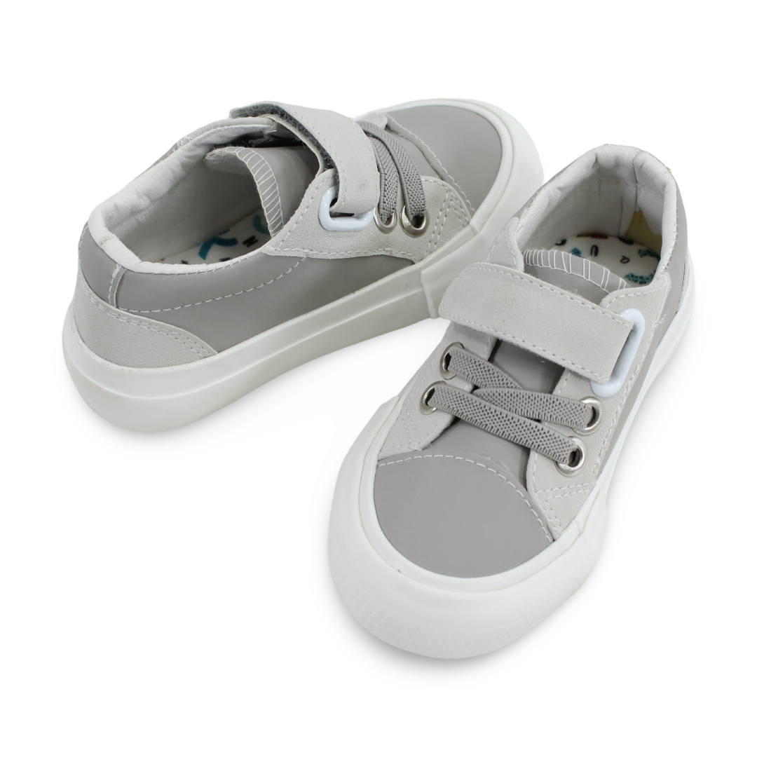 Unisex Baby Leather Sneakers – Grey