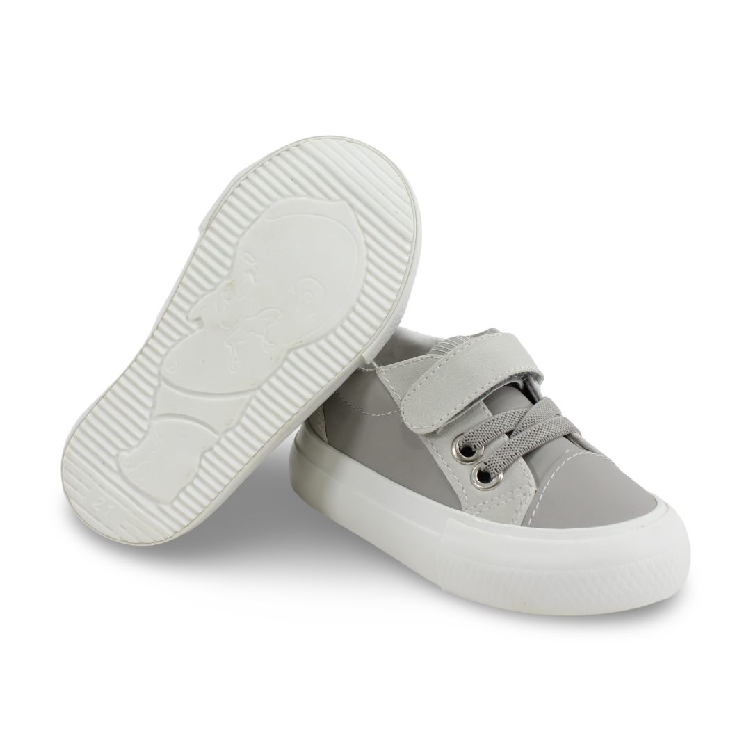 Unisex Baby Leather Sneakers – Grey