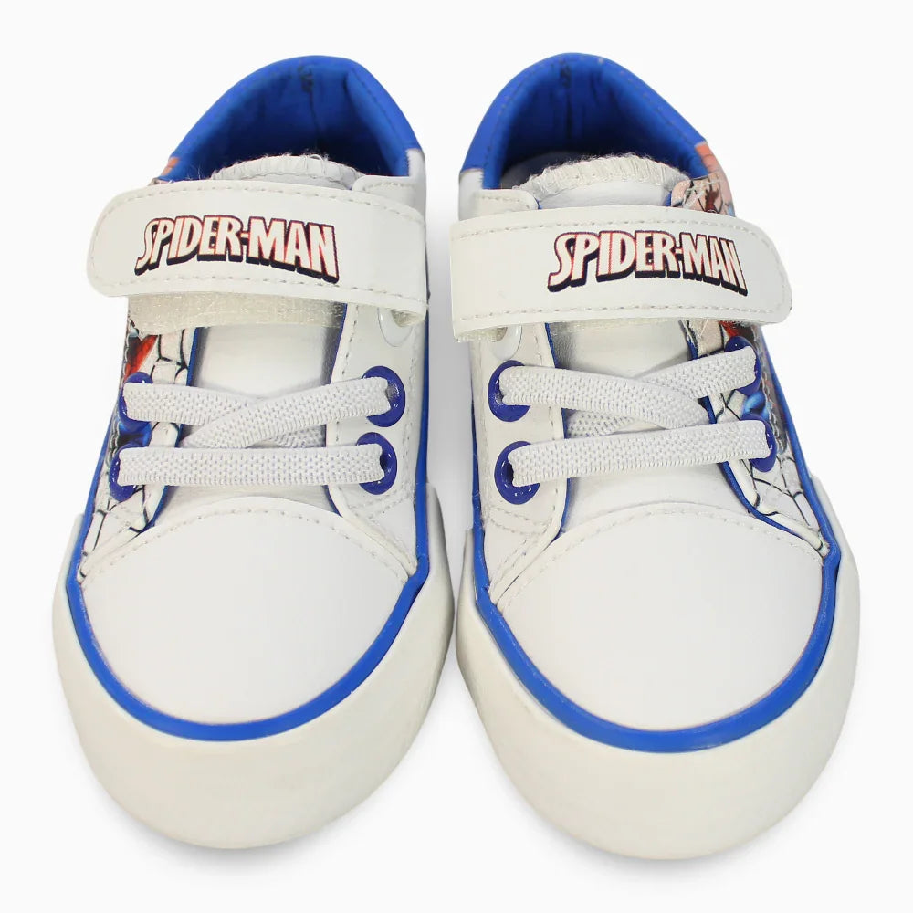 Baby Boys Leather Sneakers – Spiderman Print