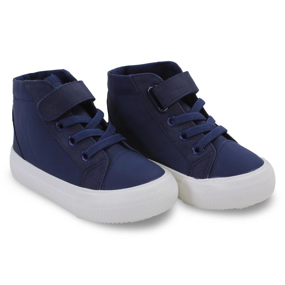 Unisex Leather Half Boots – Navy & Velcro Design - Clothing - Jespring
