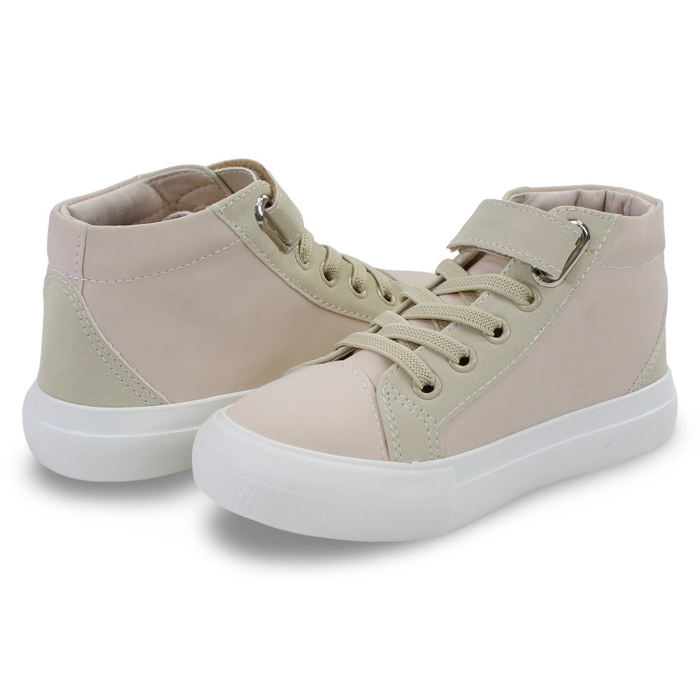 Unisex Leather Half Boots – Beige Velcro Strap Design