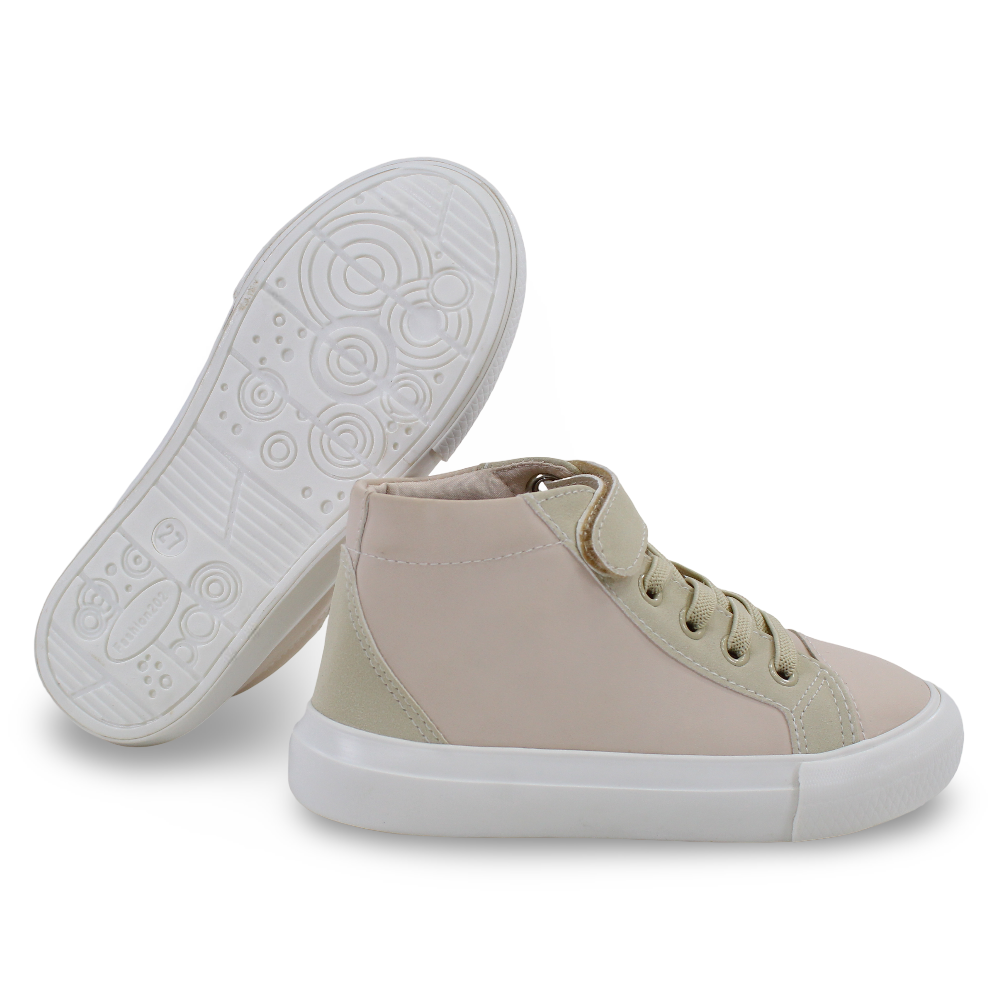 Unisex Leather Half Boots – Beige Velcro Strap Design