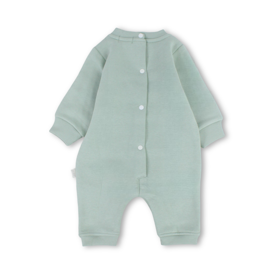 Baby Boys Cotton Footless Onesie – Mint with "Race Like a Champ" Print