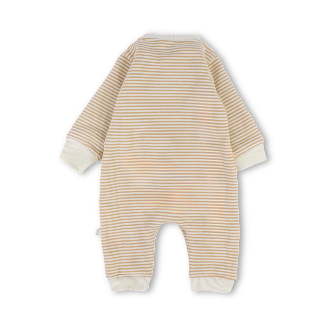 Baby Boys Cotton Baby Footie – Beige with “The Wild Gang“ Print