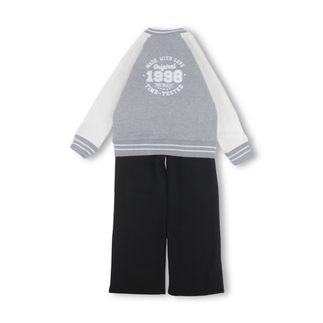 Boys Cotton Pajama – Grey with "1998" Print