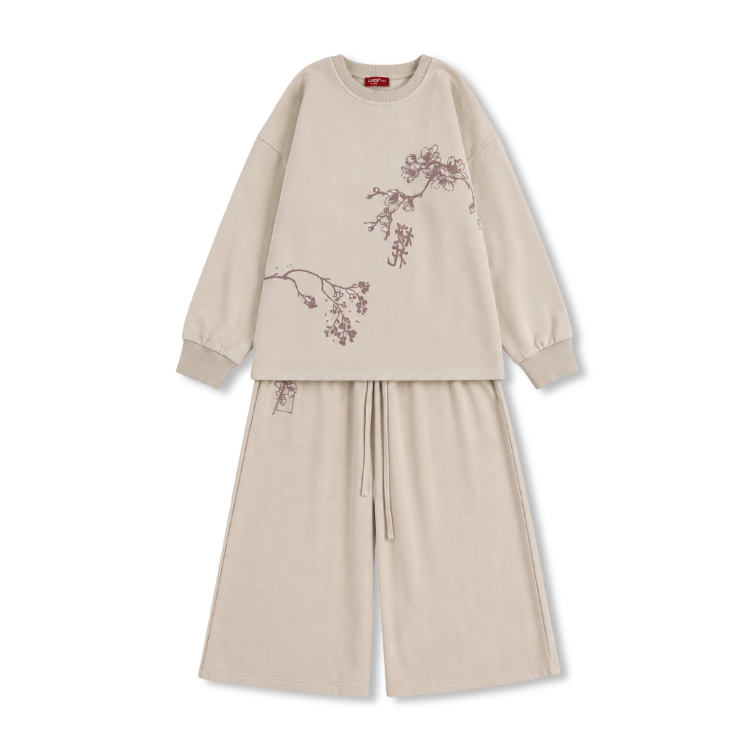 Girls Cotton Pajama – Pink with Flowers Print