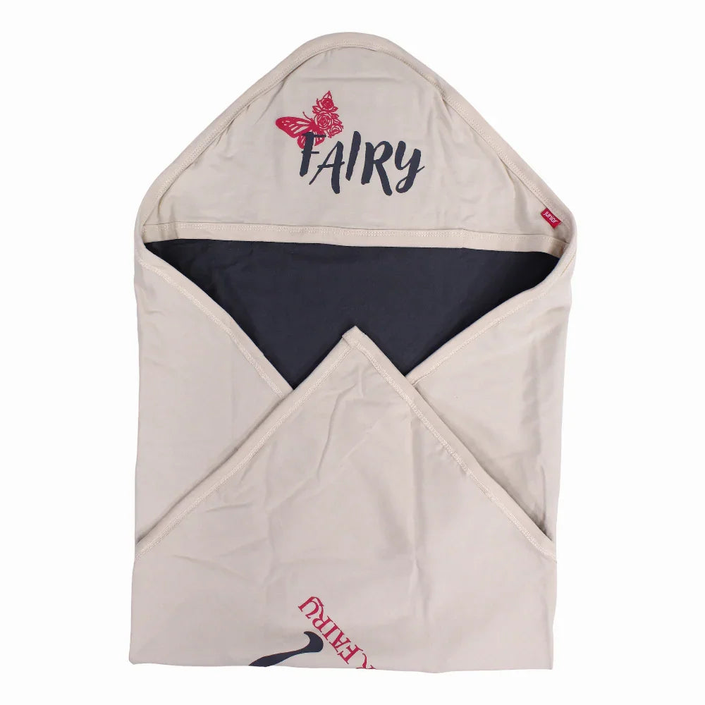 Cotton Baby Blanket – Beige with Butterfly Design