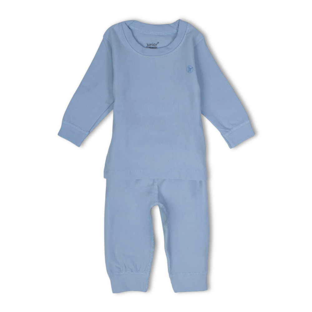 Unisex Baby Cotton Thermal Set – Baby Blue - Clothing - Junior