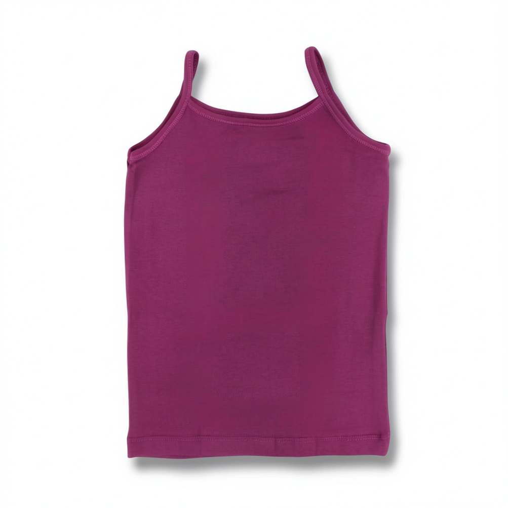 Girls Cotton Sleeveless Undershirt – Burgundy