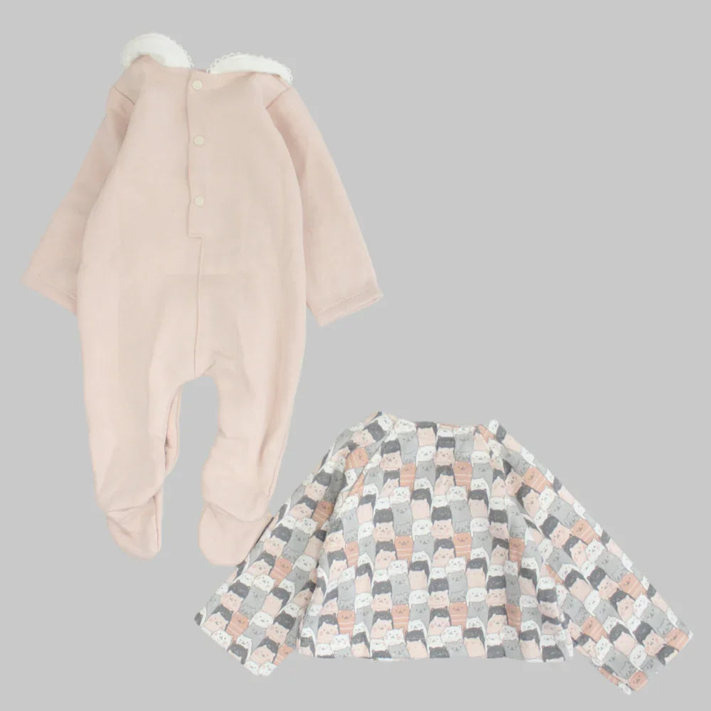 Sleepy Cats Long-Sleeved Baby Footie + Jacket