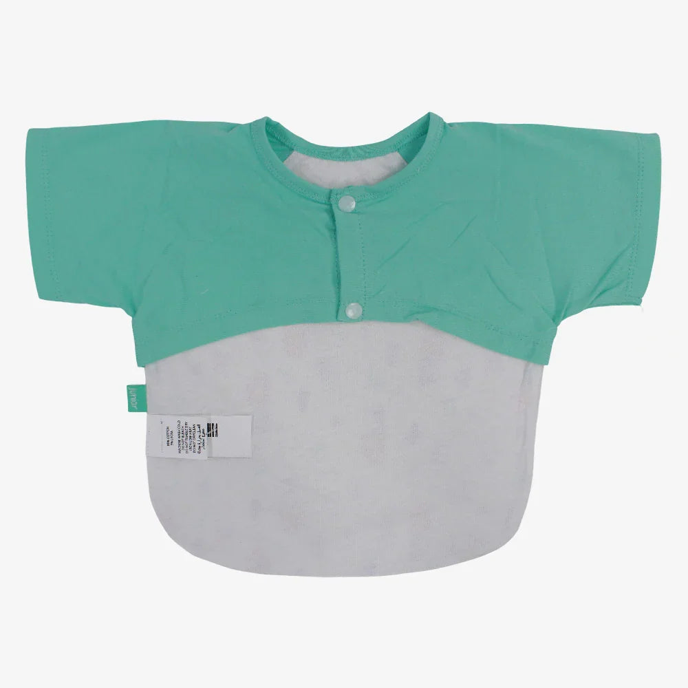 Baby Cotton Bib – Off-White with Mermaid Design