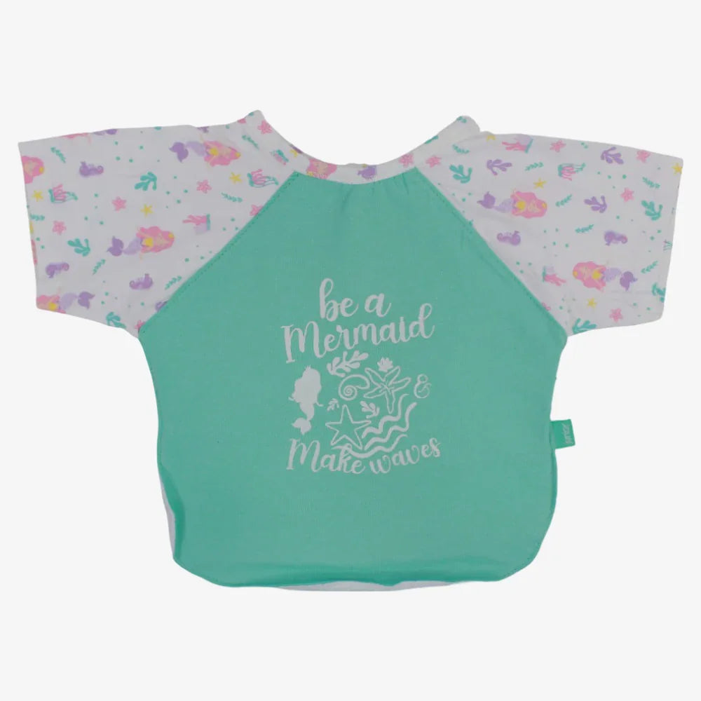 Baby Cotton Bib – Aqua with Mermaid Design