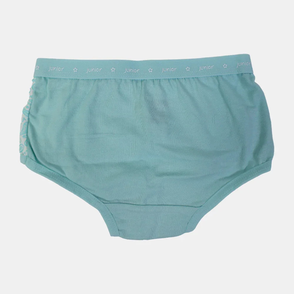 Girls Cotton Panties – Aqua Floral Design