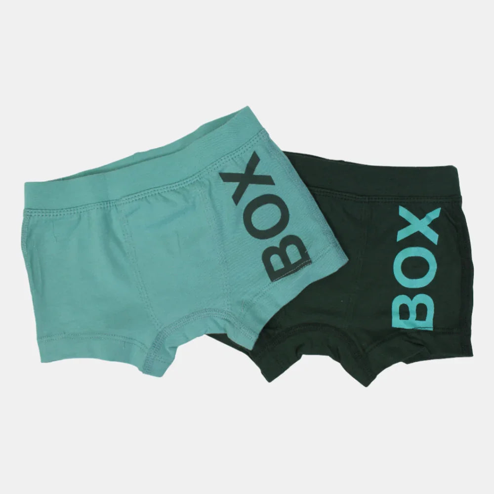 Pack of 2 – Boys Cotton Boxer Shorts & Olive & Pistachio