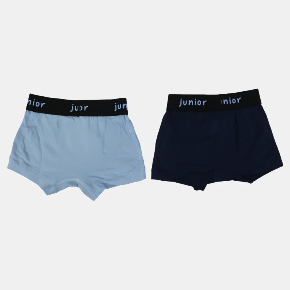 Pack of 2 - Boys Cotton Boxer Shorts – Navy & Light Blue (Captain America Design)