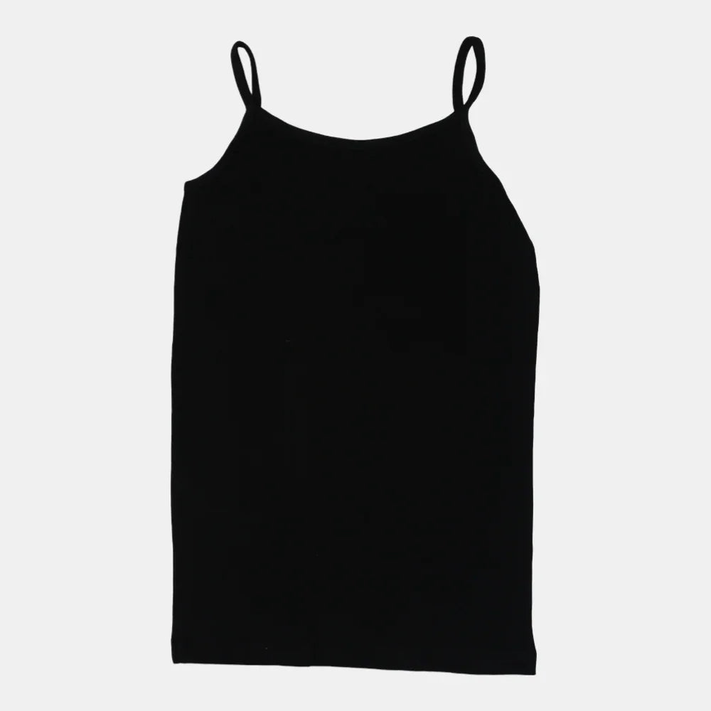 Girls Cotton Sleeveless Undershirt – Black