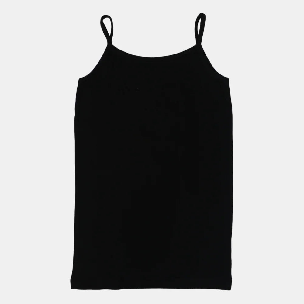 Girls Cotton Sleeveless Undershirt – Black