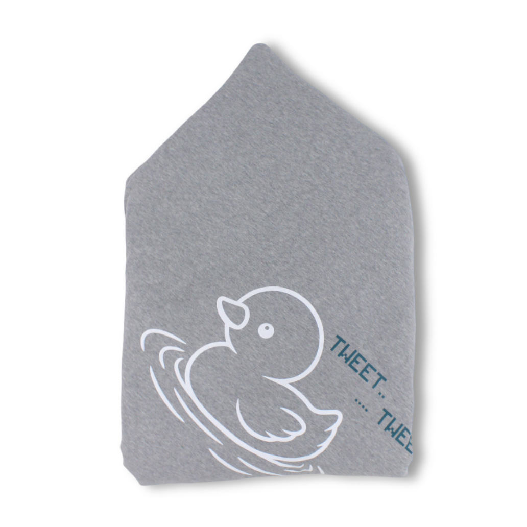 Cotton Baby Blanket – Grey with Duck Print