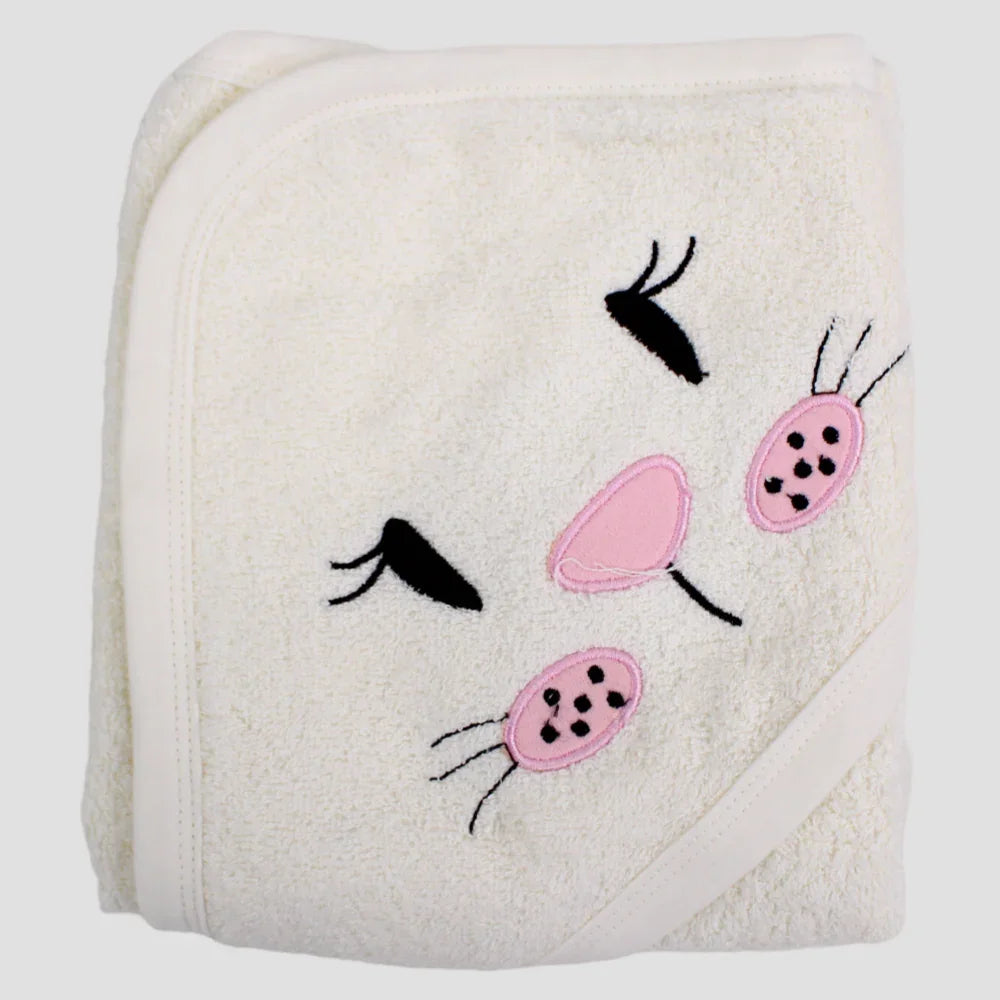 Off-White Bunny Face Baby Hooded Towel