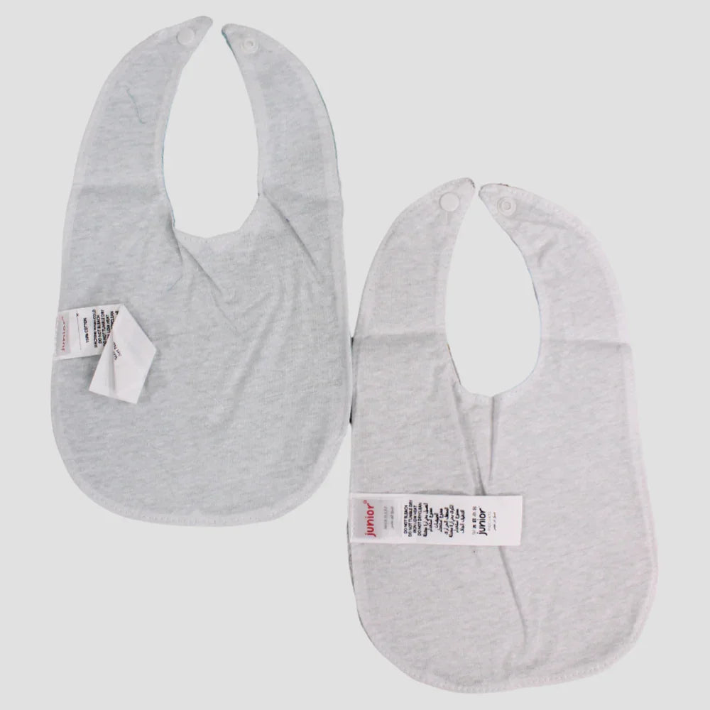 Pack of 2 - Grey & Aqua Elephant Bibs