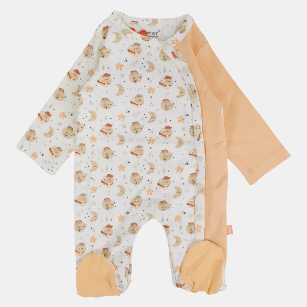 Musical Orange Long-Sleeved Baby Footie