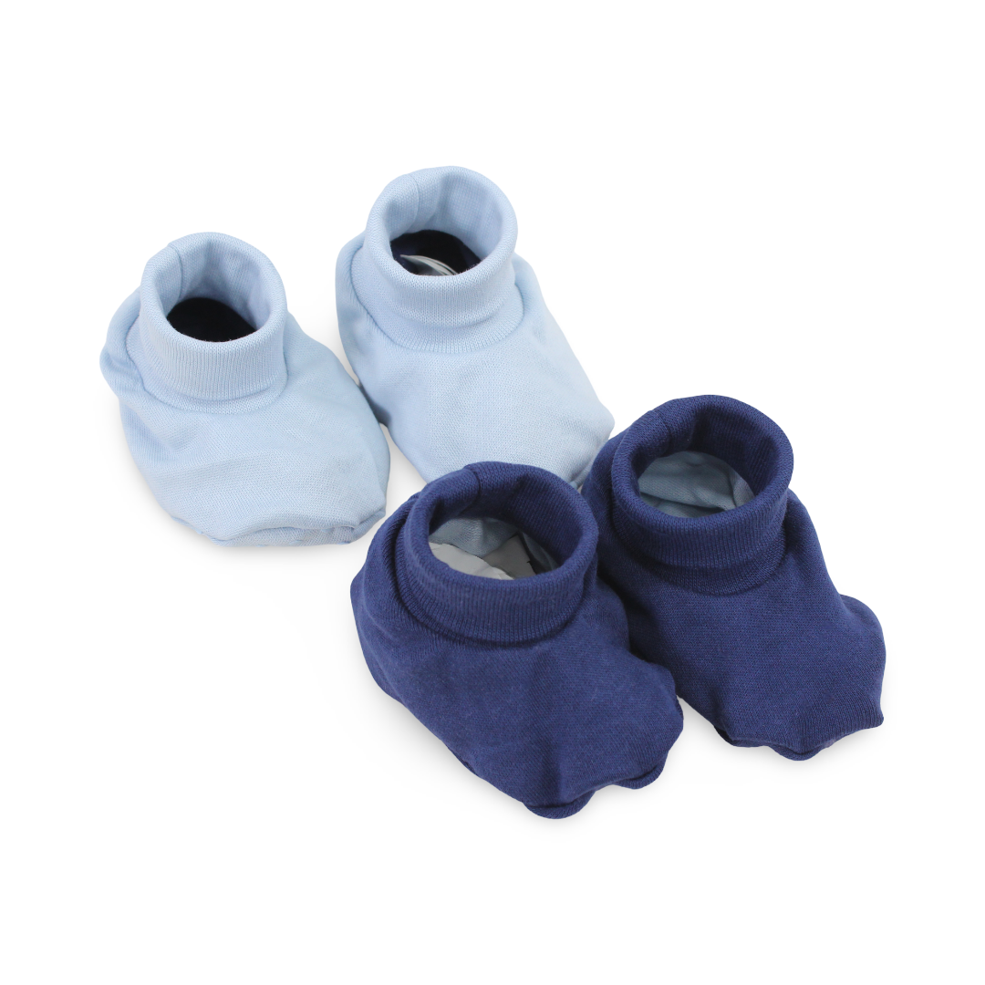 Unisex Baby Cotton Footies – Navy + Baby Blue (2 Sets) - Clothing - Junior