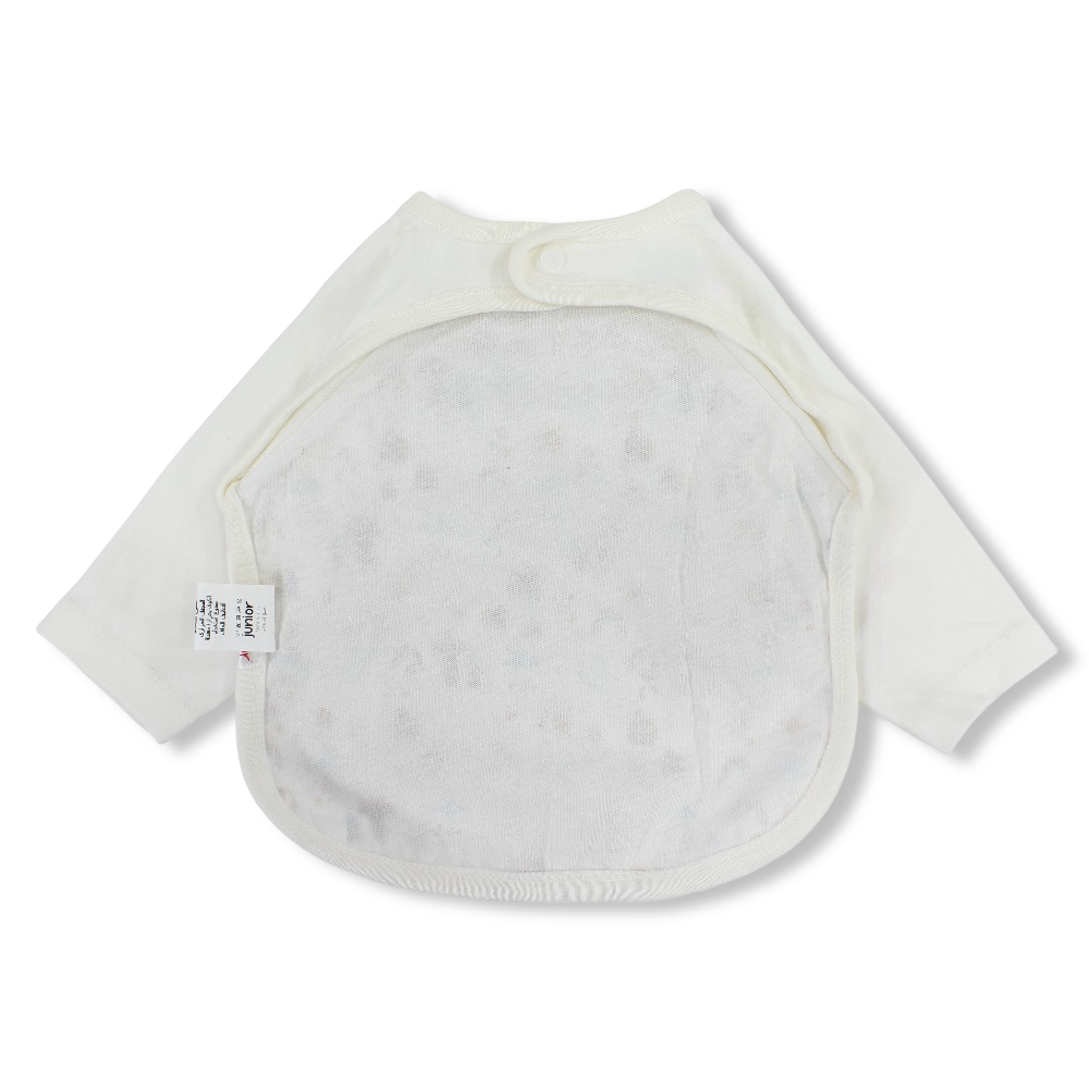 Cotton Baby Bib – Off-White with Sun and Rainbow Print