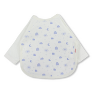 Cotton Baby Bib – Off-White with Sun and Moon Print