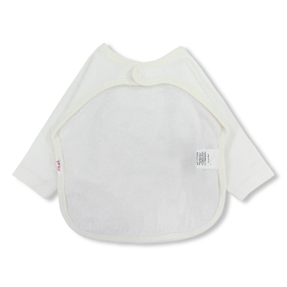 Cotton Baby Bib – Off-White with Sun and Moon Print