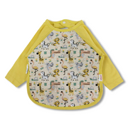 Cotton Baby Bib – Yellow with Animal Print