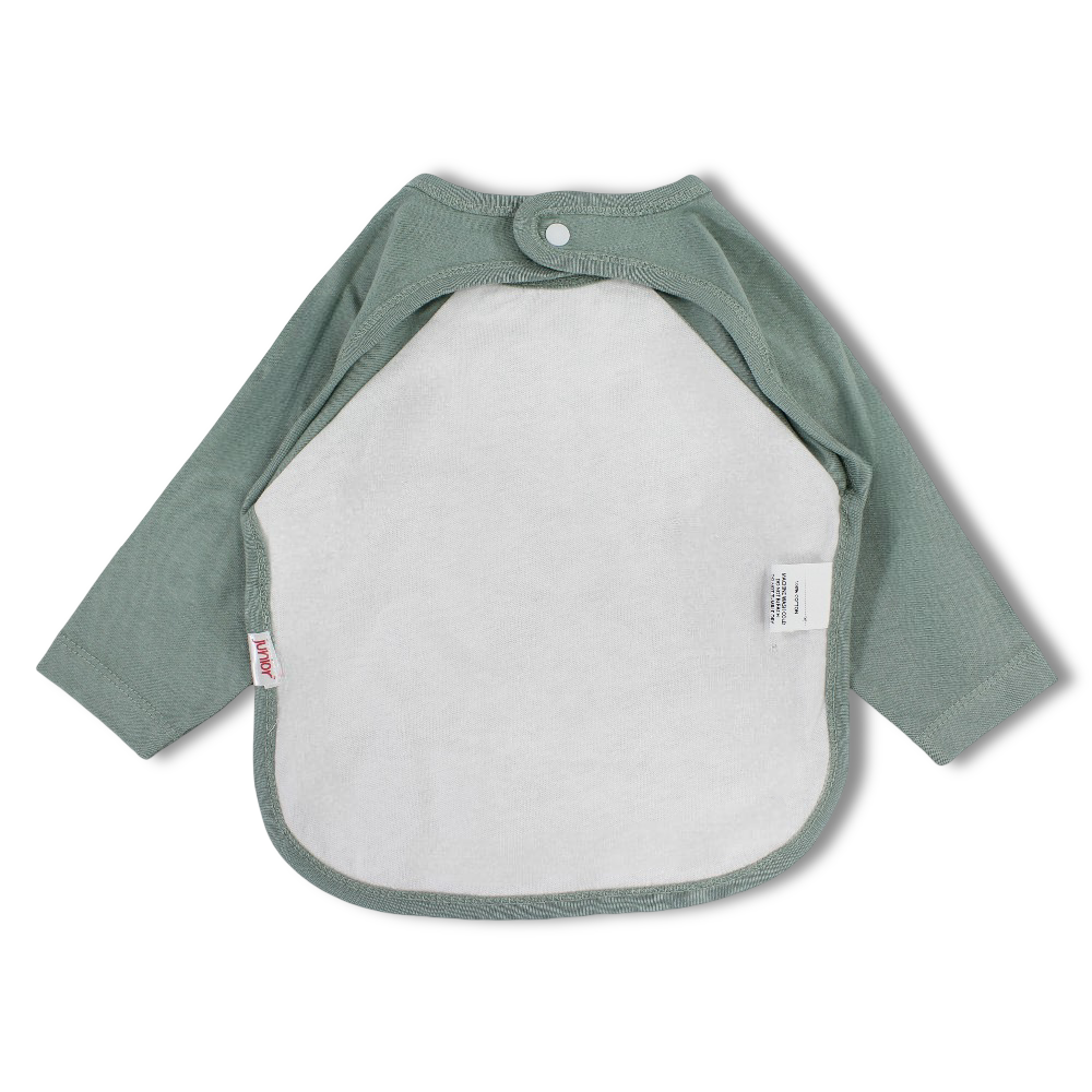 Cotton Baby Bib – Mint with Birds and Animals Print