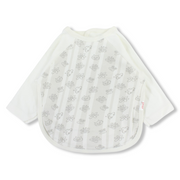 Cotton Baby Bib – Off-White with Butterflies, Cats, and Cars Print