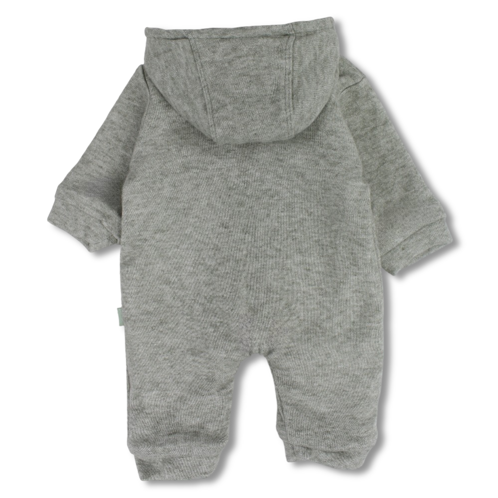 Baby Boys Wool Hooded Footless Onesie – Mint with Lion Design
