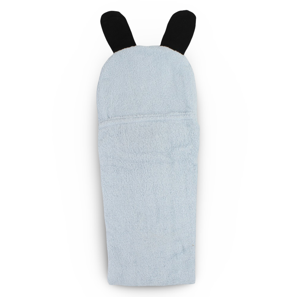 Baby Cotton Hooded Towel – Baby Blue with Puppy Design
