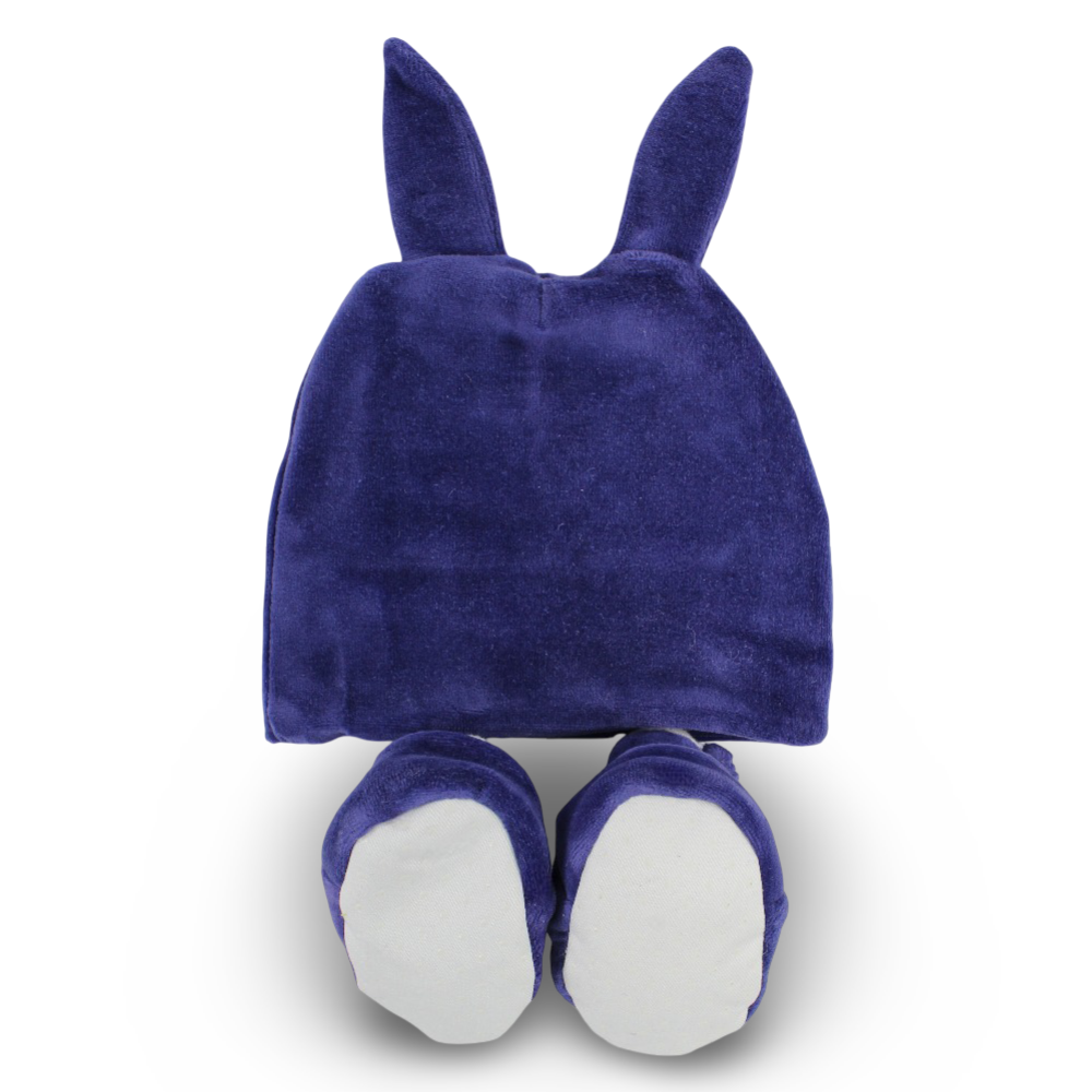 Baby Girls Velvet Winter Set – Purple with Bunny Design (Beanie + Footies)