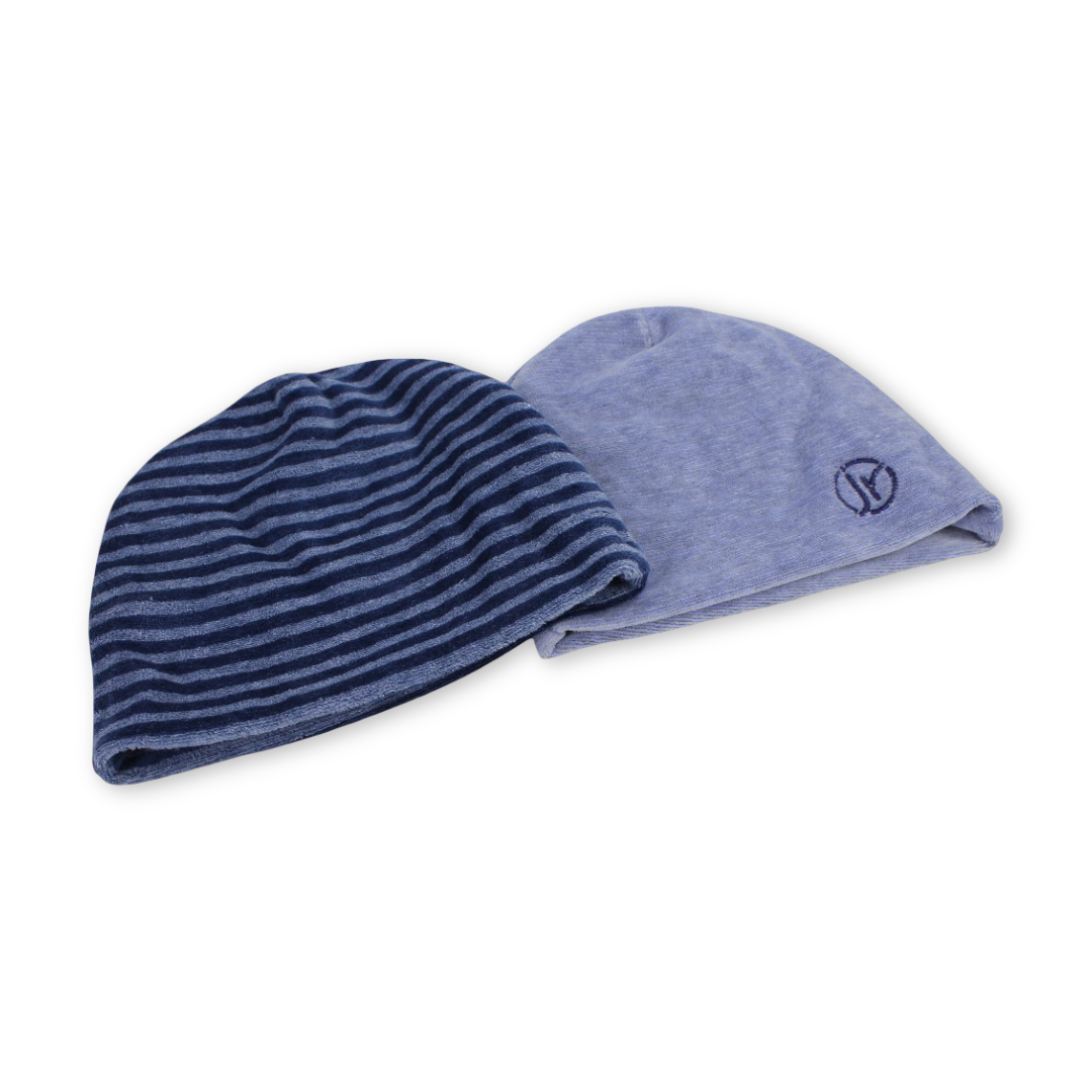 Pack of 2 – Baby Boys Velvet Beanie (Indigo) - Clothing - Junior