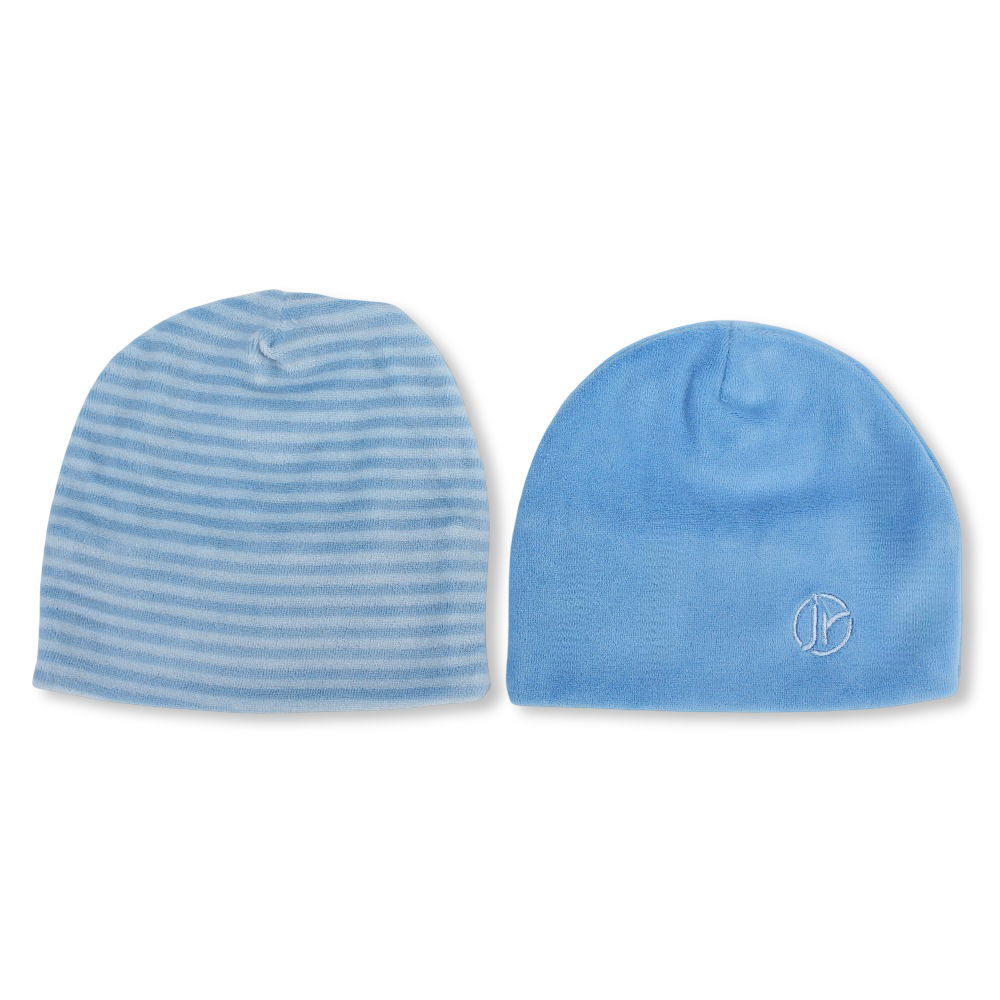 Pack of 2 – Baby Boys Velvet Beanie (Aqua)