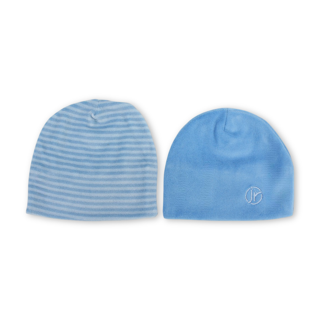 Pack of 2 – Baby Boys Velvet Beanie (Aqua) - Clothing - Junior
