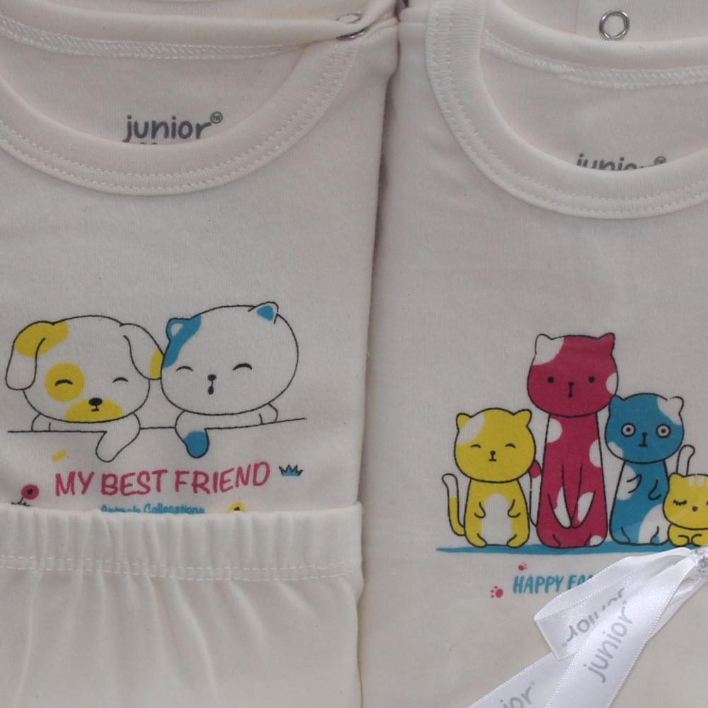 Unisex Baby Cotton Gift Box – Off-White with “My Best Friend” Design (10 Pcs)