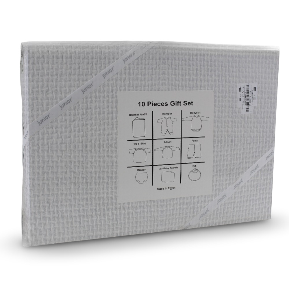 Unisex Baby Cotton Gift Box – Off-White with “My Best Friend” Design (10 Pcs)